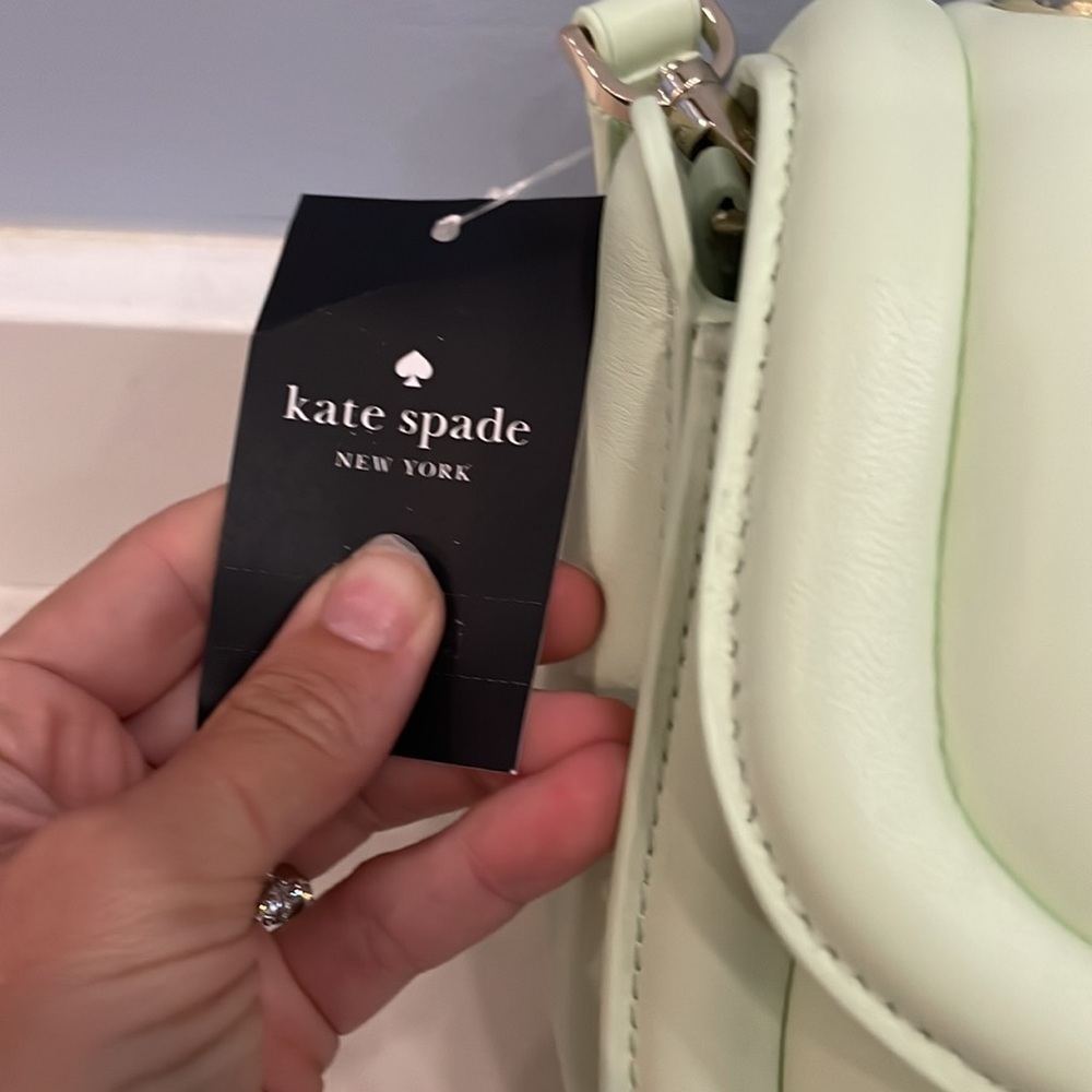 Kate spade braided handle puffy crossbody purse kc720 lime frost NWT - Picture 4 of 8